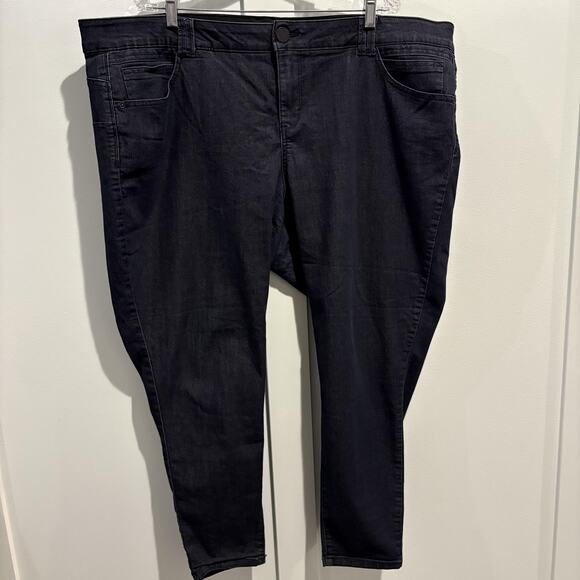 Democracy Jeans Womens 24W Blue Ab Solution Stretch Skinny Plus Size Dark Wash - Picture 3 of 11